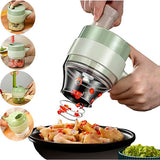 4 in 1 Handheld Electric Vegetable Cutter Set, Food Processor for Garlic Pepper Chili Onion Celery Ginger Meat with Brush