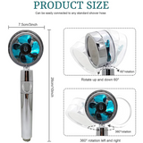 High Pressure Shower Head Water Saving 360 Degrees Rotating With Small Fan