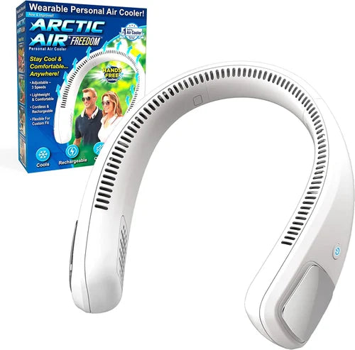 Arctic Air Freedom Personal Air Cooler - Portable 3-Speed Neck Fan, Hands-Free Wearable Design, Lightweight, Cordless and Rechargeable