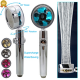 High Pressure Shower Head Water Saving 360 Degrees Rotating With Small Fan