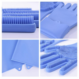 Magic Silicone Dish washing Gloves with scrubber