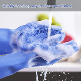 Magic Silicone Dish washing Gloves with scrubber
