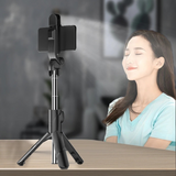 Bluetooth Wireless Selfie Stick Mini Tripod Extendable Monopod With Fill Light Remote Shutter For IOS Android Phone