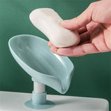 pack of 3 Leaf Shape Soap Box Drain Soap Holder Box Bathroom Shower Soap Holder sponge Storage Plate Tray Bathroom Supplies Bathroom Gadge